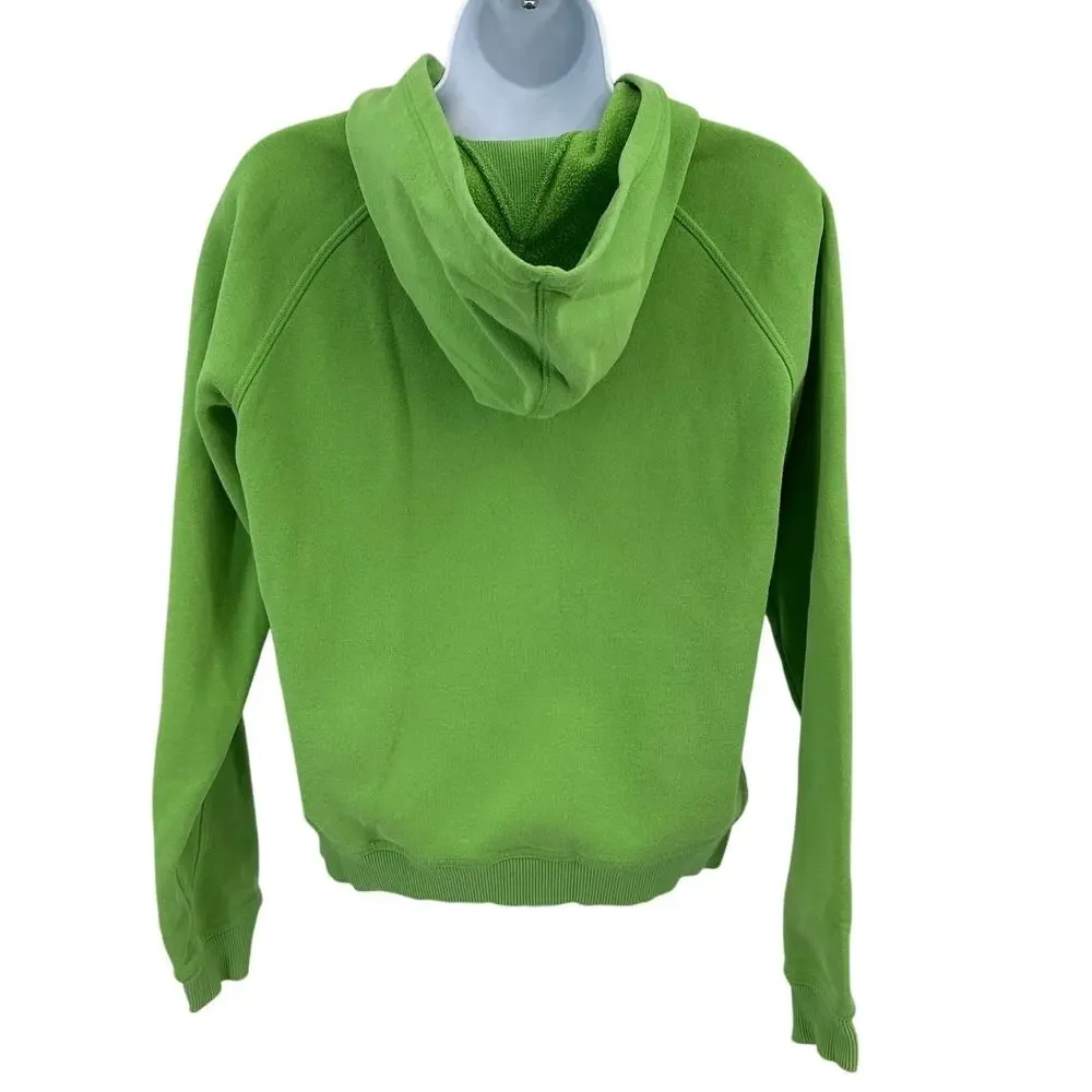 Nike Sweatshirt Women M Light Green Hoodie Full Zip Cotton Chevron, Athleticwear